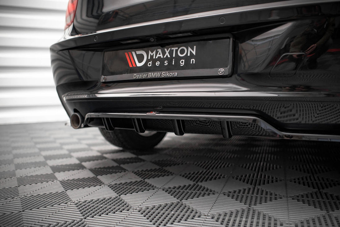 Rear Splitter (With Vertical Bars) suitable for BMW 1 F20 - Rear Splitter (With Vertical Bars) - Maxton Design -  BM-1-F20-RSD1G+RD1G