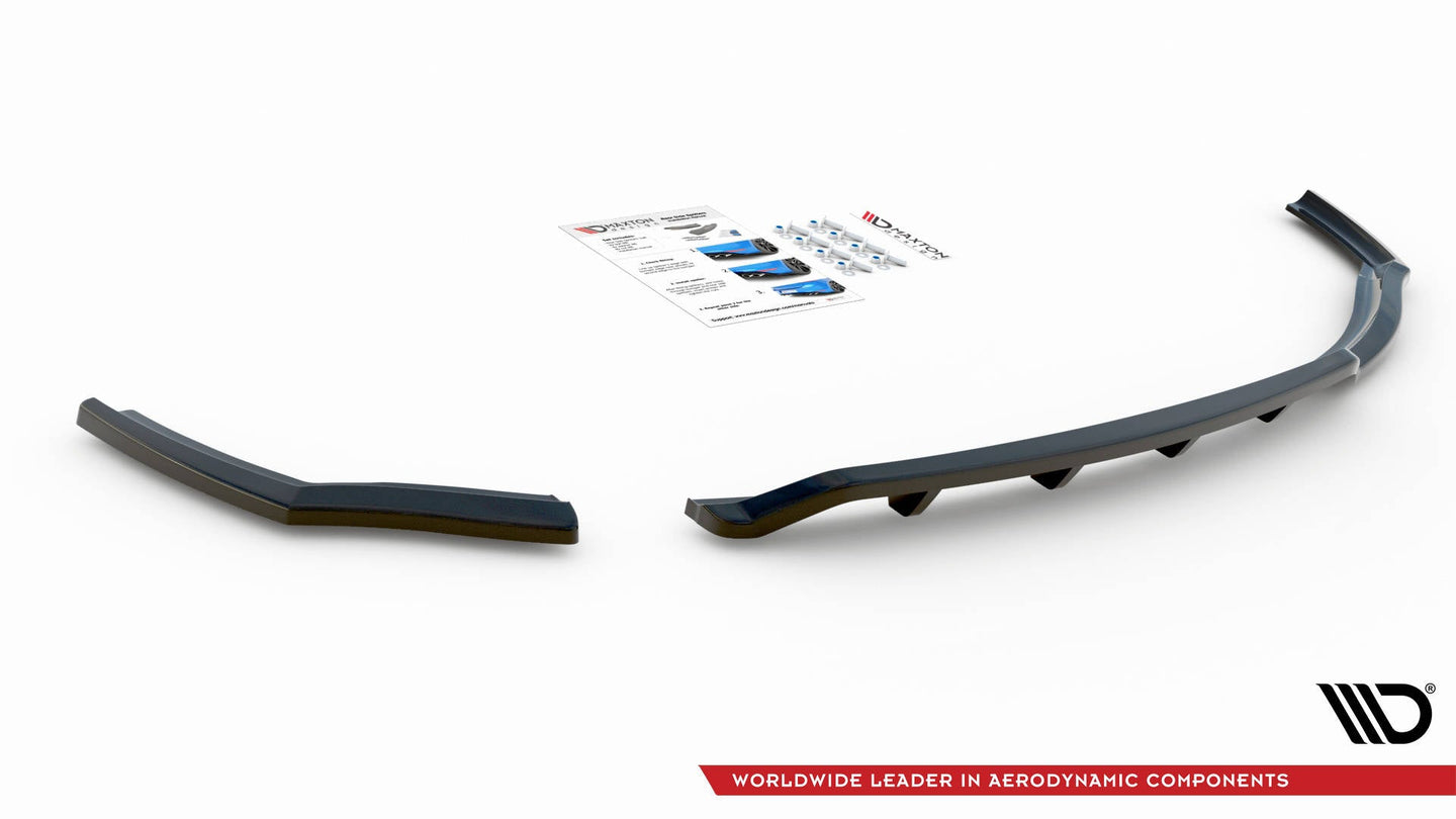 Rear Splitter (With Vertical Bars) suitable for BMW 1 F20 - Rear Splitter (With Vertical Bars) - Maxton Design -  BM-1-F20-RSD1G+RD1G