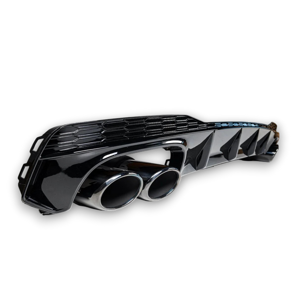 Difusor Traseiro + Ponteiras de Escape Audi A7 4K S line (2019-2024) - GCP 2x2 Preto Brilhante