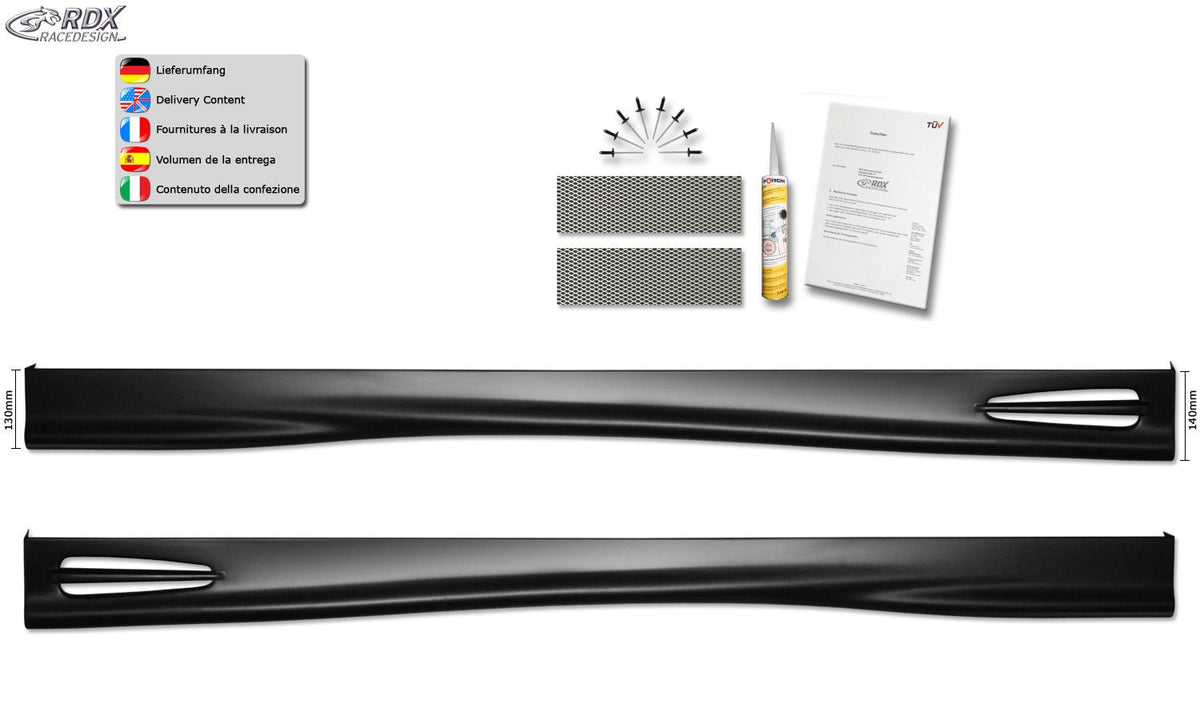 Sideskirts for CITROEN C3 2002-2009 "GT4" - RDX - RDX - RDSL000112