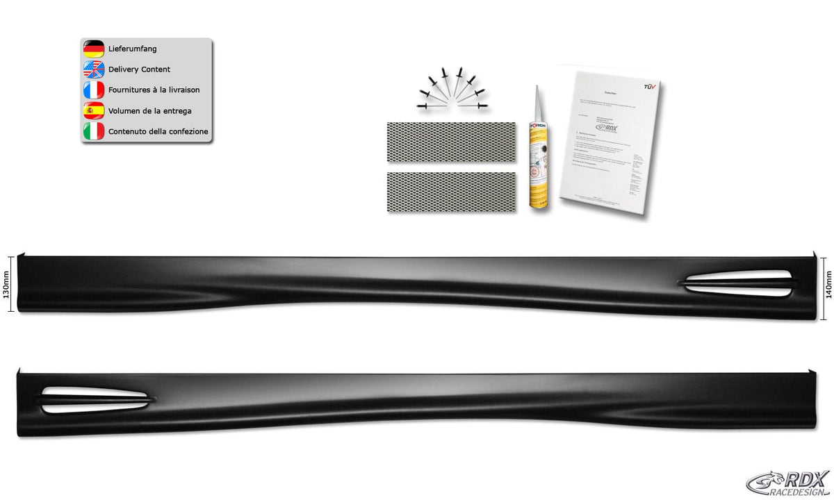 Sideskirts for CITROEN C3 2009-2017 "GT4" - RDX - RDX - RDSL000088