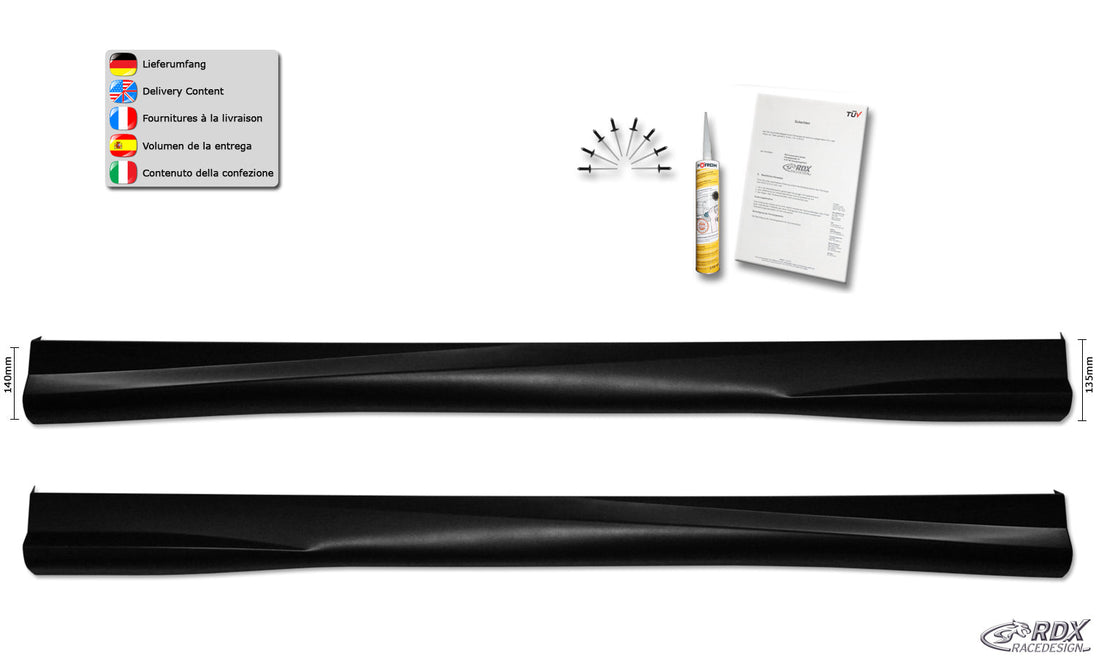 Sideskirts for CITROEN C3 2009-2017 "Turbo" - RDX - RDX - RDSL300088