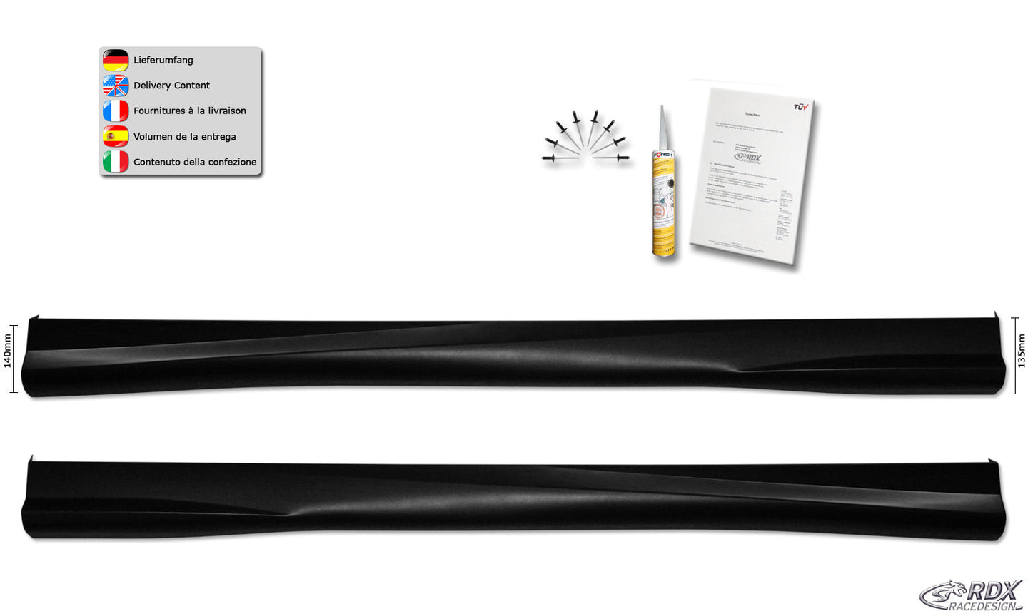 Sideskirts for CITROEN C3 2009-2017 "Turbo" - RDX - RDX - RDSL300088