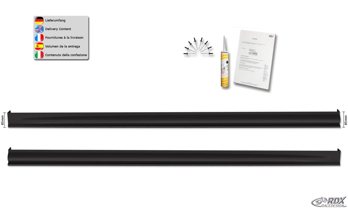 Sideskirts for Volkswagen VW Caddy (SK, SKN / 2020+) "Edition" - RDX - RDX - RDSL400131