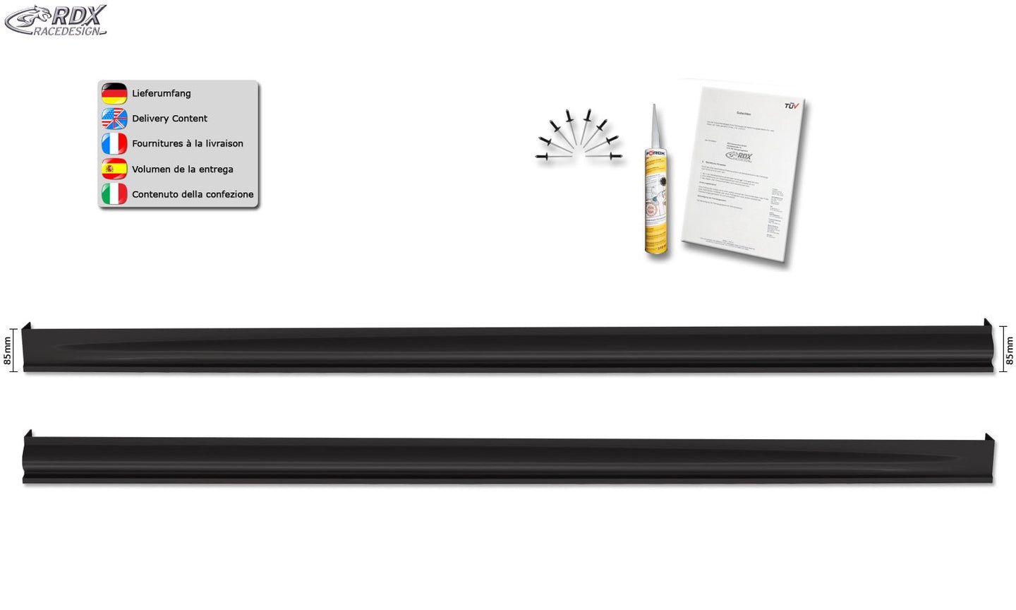 Sideskirts for VW Caddy 2K (2003-2020) "Edition" - RDX - RDX - RDSL400132