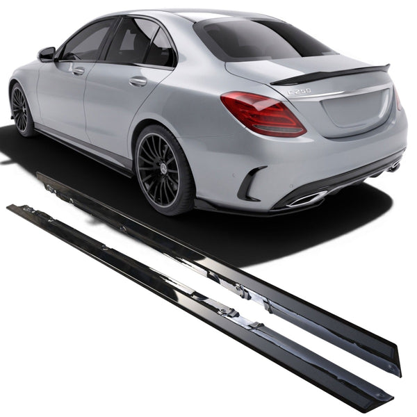 Side Skirts Mercedes C-Class W205 / S205 Pre-Facelift (2014-2018) - APEX Gloss Black