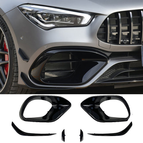 Canards Para-choques Frontal Mercedes CLA C118 / X118 CLA 45 AMG (2019+) - GCP Preto Brilhante